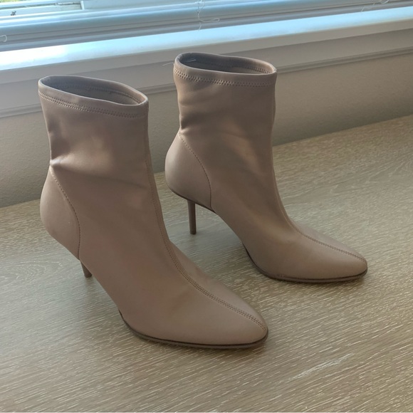 Zara Sock Style Ankle Heeled Booties - Picture 5 of 10